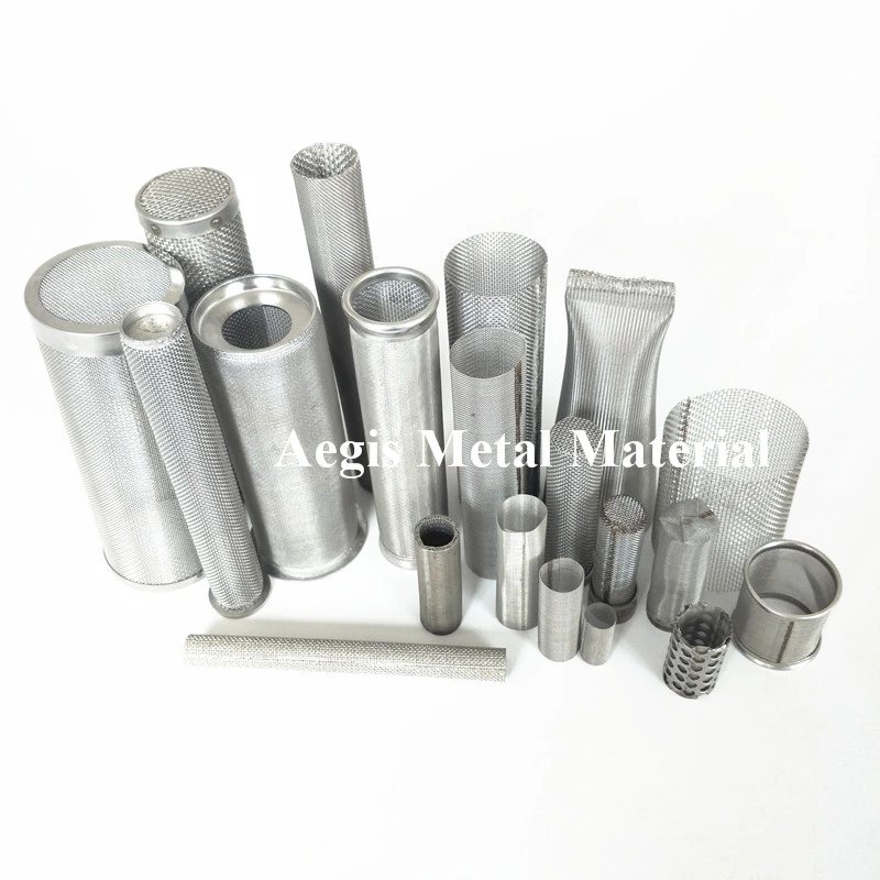 Cylindrical Strainer Stainless Steel Woven Wire Mesh Filter Pipe