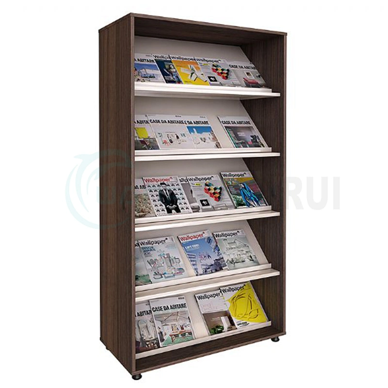 Double Side Steel Wooden Bookstore School Library Furniture Book Shelf Display Book Rack