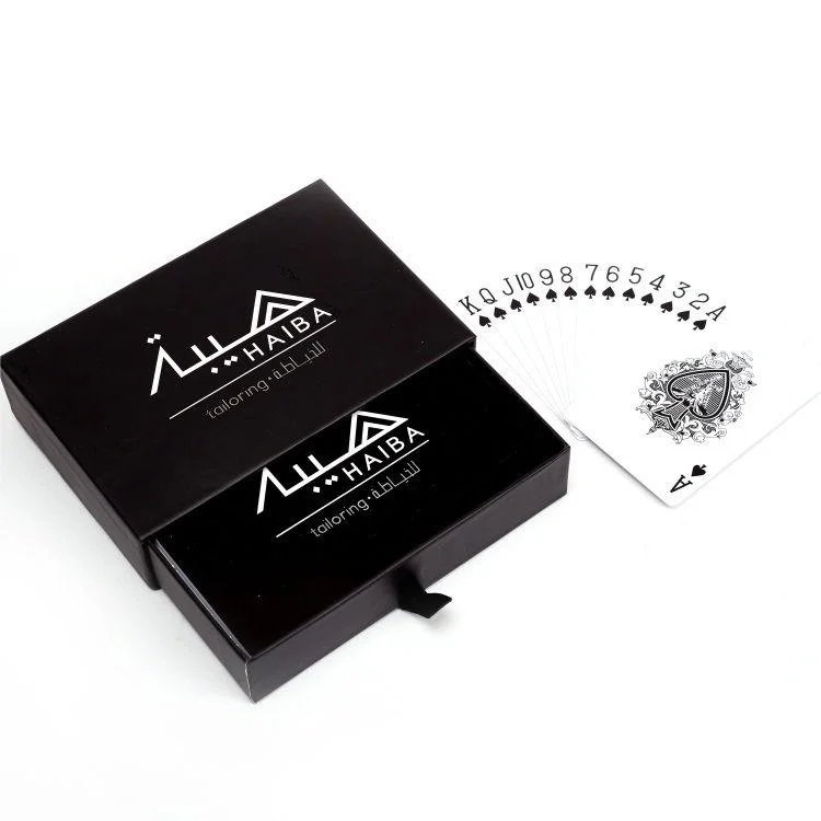 Professionelle Persönliche Anpassung Double Plastic Paper Poker Spielkarten Set Mit Ledertasche