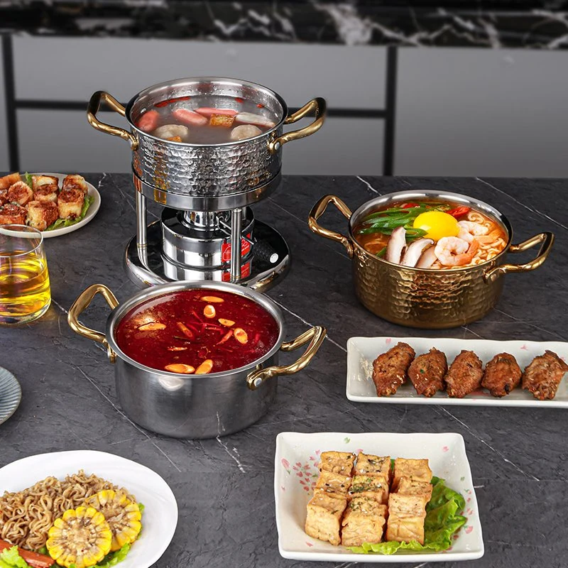 Cuisinière à gaz gonflable en acier inoxydable pour l'extérieur, petite cuisine d'appareil à fondue.