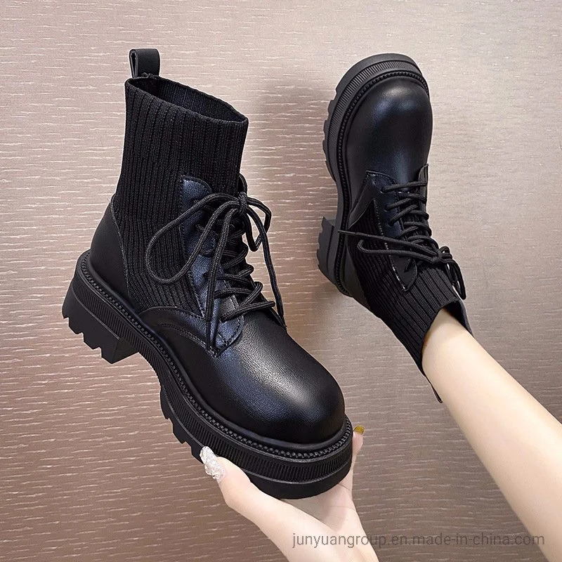 China Manufacturer of Unique Stitching Design Comfortable New Arrivals Fashion Woman Ankle Boots