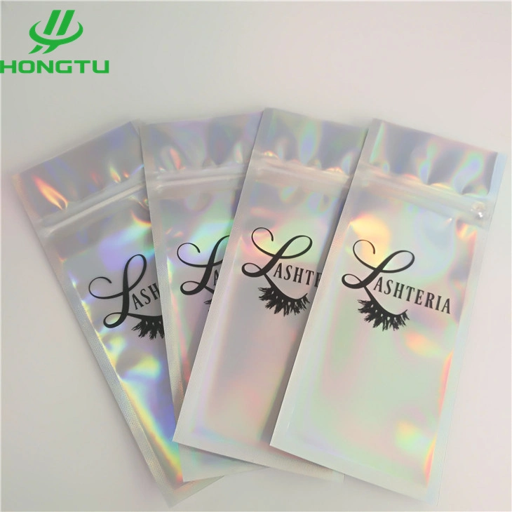 Customized Printed Plastic False Eyelash Bag Custom Eyelash Boxes Packaging with Your Own Logo Household Goods Bag