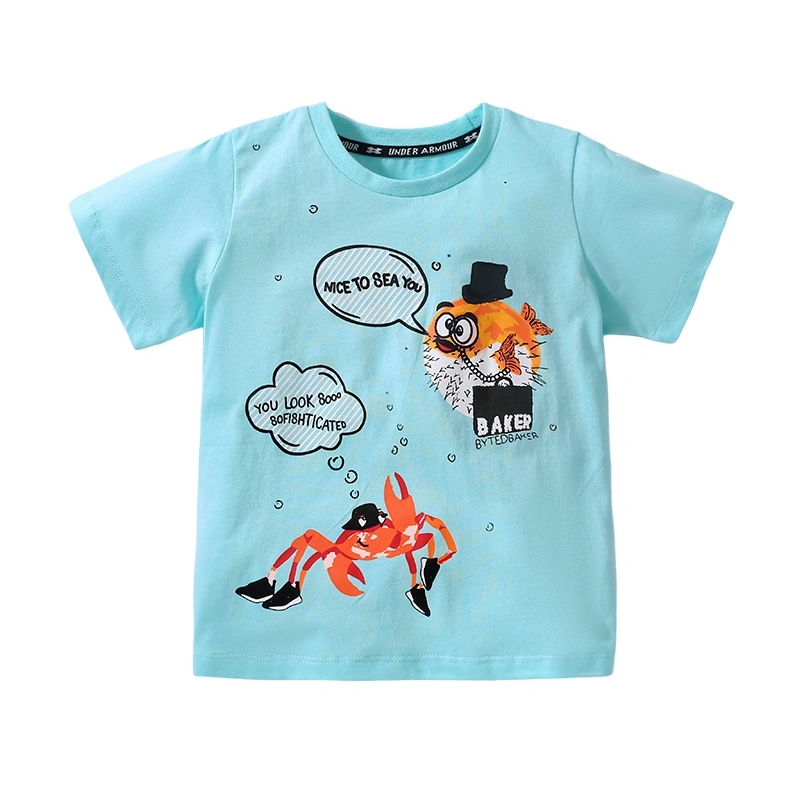 Banheira de venda de vestuário infantil camiseta crianças grossista Tees Cartoon Impresso 100% algodão camisola T Factory meninos e meninas Vestuário Droshipping