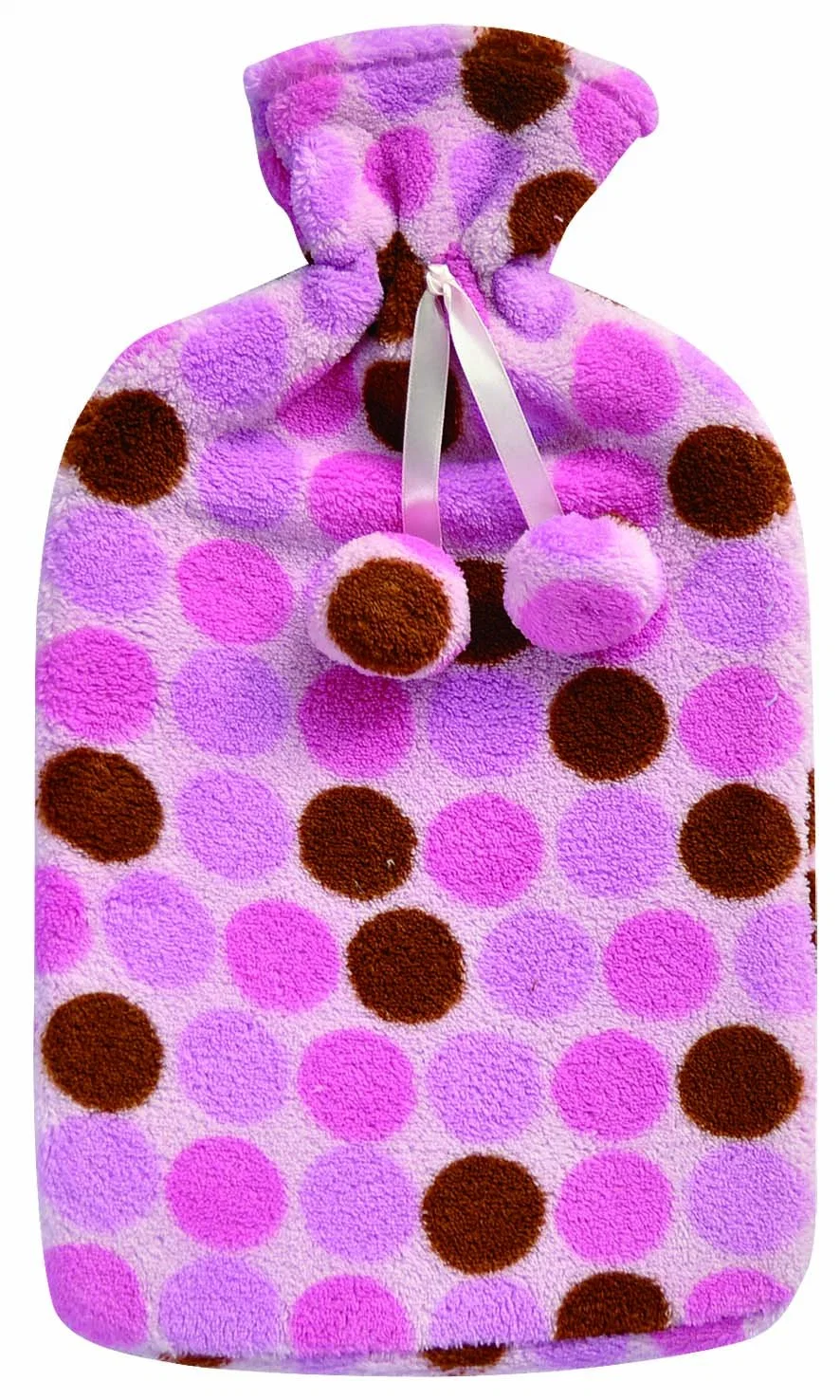 Popular Dots Design Coral Fleece Cover for Hot Water Bottle