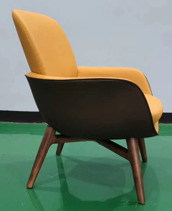 Modern Plywood Shell Accent Living Room Bedroom Leather Chair