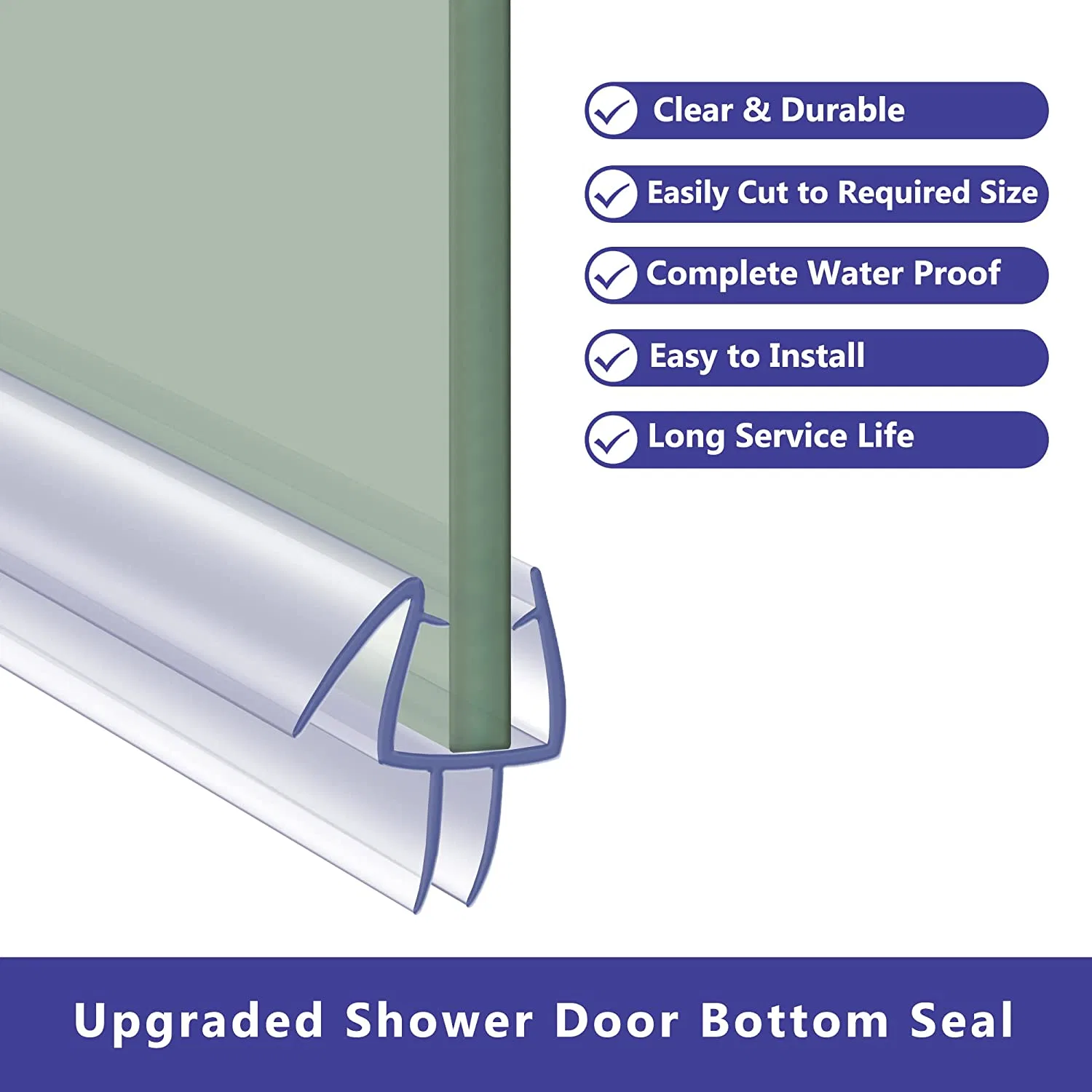 Frameless Glass Shower Door Waterproof Seal Strip Stop Shower Leaks