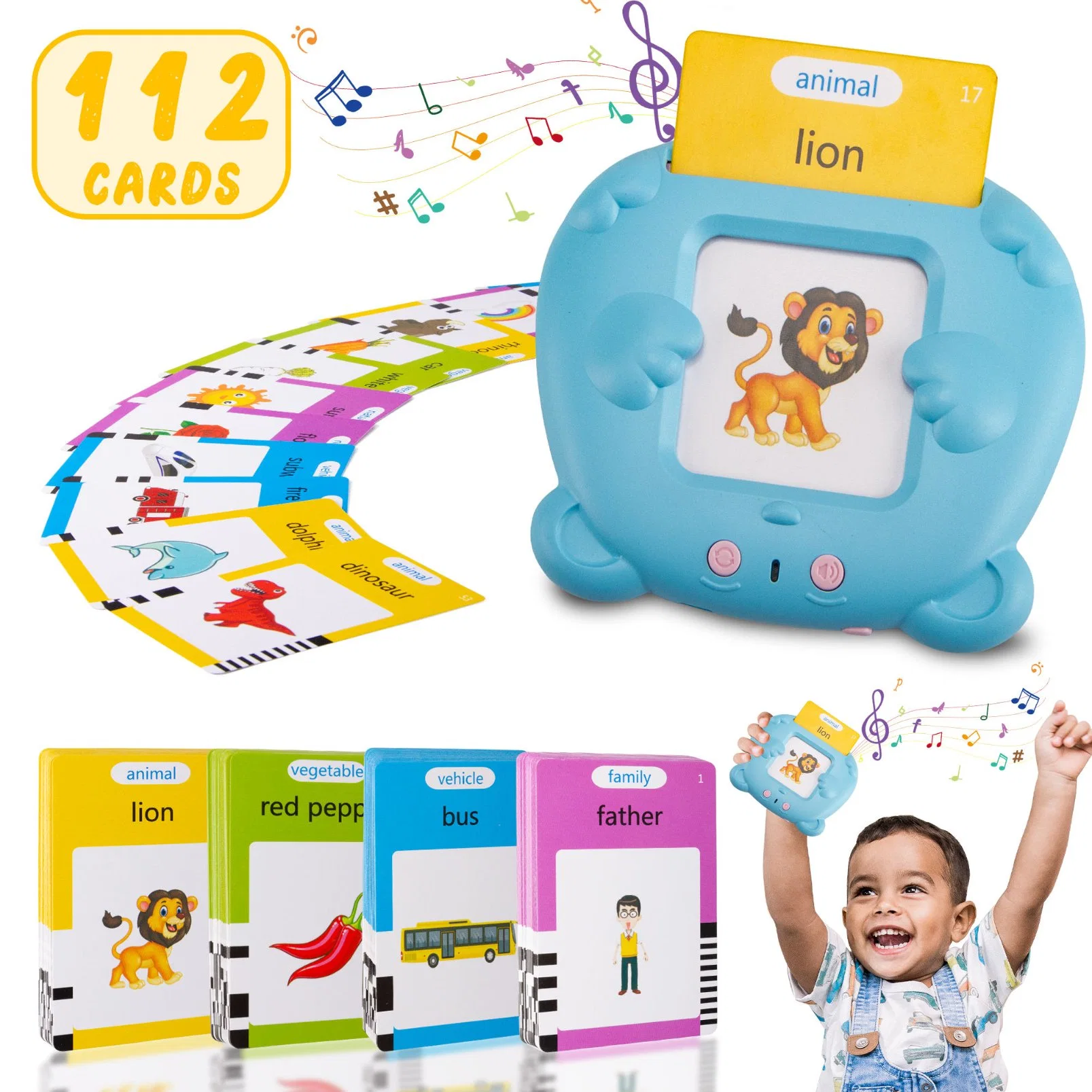 224 Sight Word 112 Flashcard Reader Cognition Montessori Early Education Learning Machine Toy English Talking Flash Card for Kid