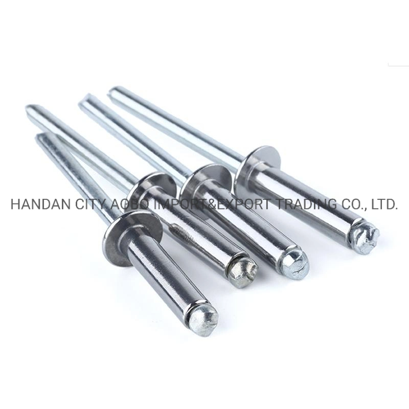 China Steel Mandrel Open End Blind Pop Rivets Contact Rivet Semi Tubular