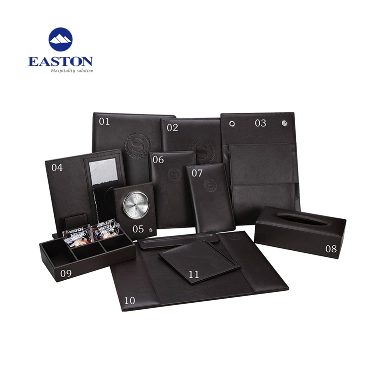 Café Straw Mat Series Hotel Leather amenidades produto em pele