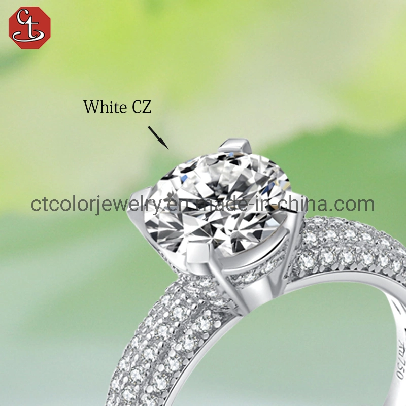 Sterling Silver Jewelry White Zirconia Ladies Engagement Wedding Band