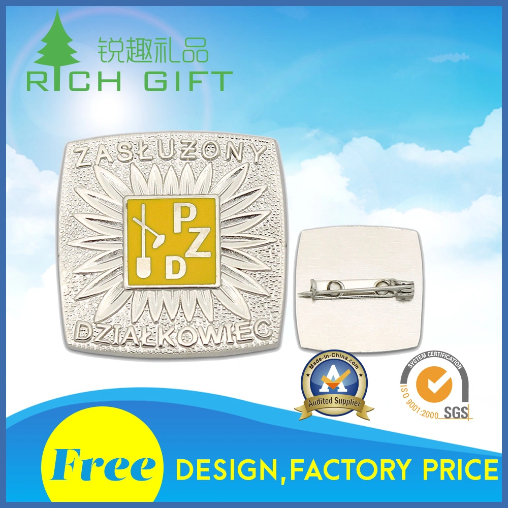 Free Design Custom Flashing Flag Metal Enamel Glitter Lapel Pin Badge and Factory Price