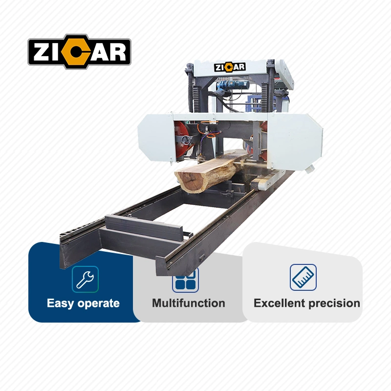 ZICAR Log Saws Mill banda portátil Sawmill horizontal Madeira Circular Serra de corte Serra de fita Sawmill Machine Portable