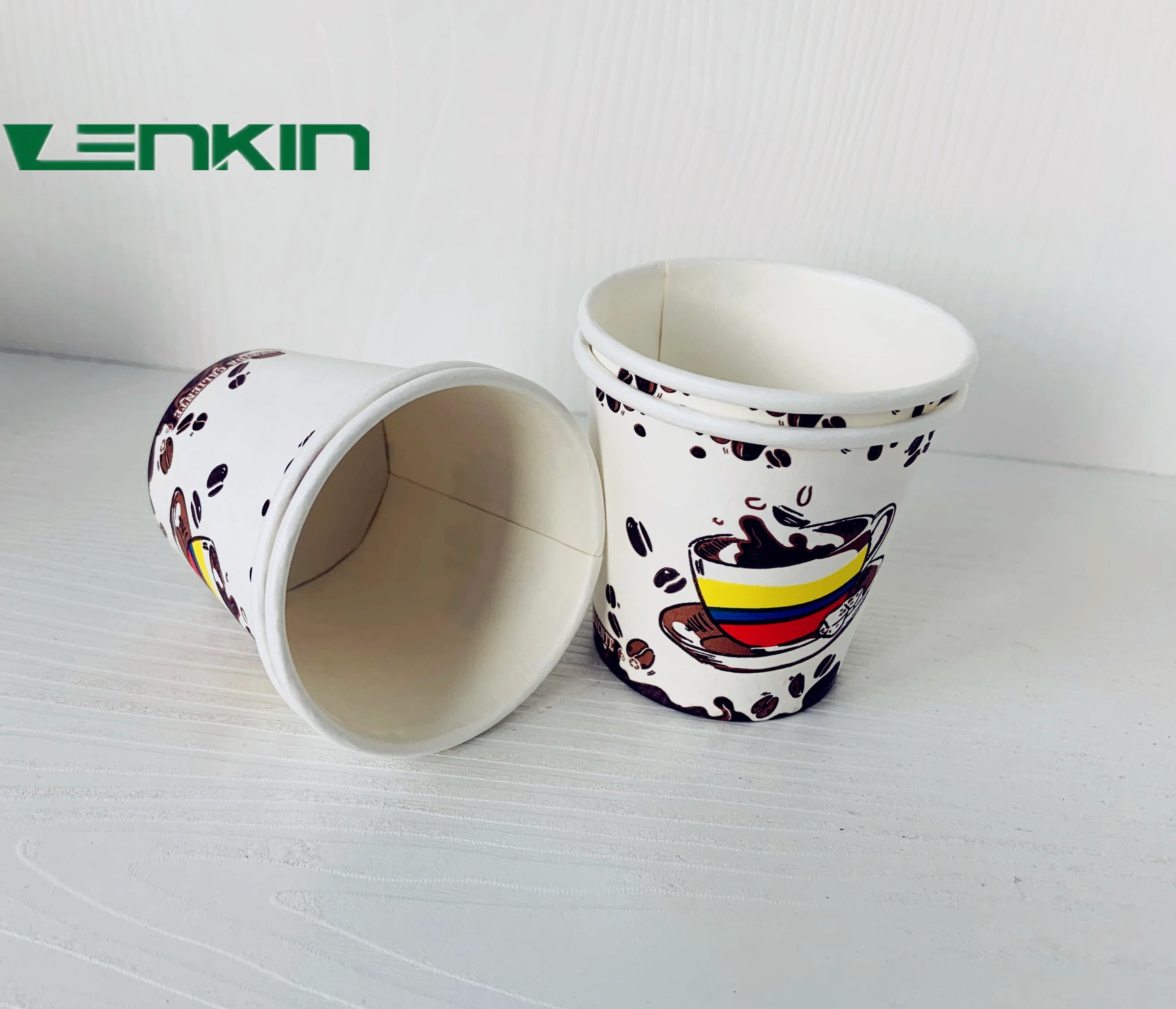 Coffee Cups Vending Machine Paper 7oz 180ml Pink Black Yellow Green Italy Custom Print Red White