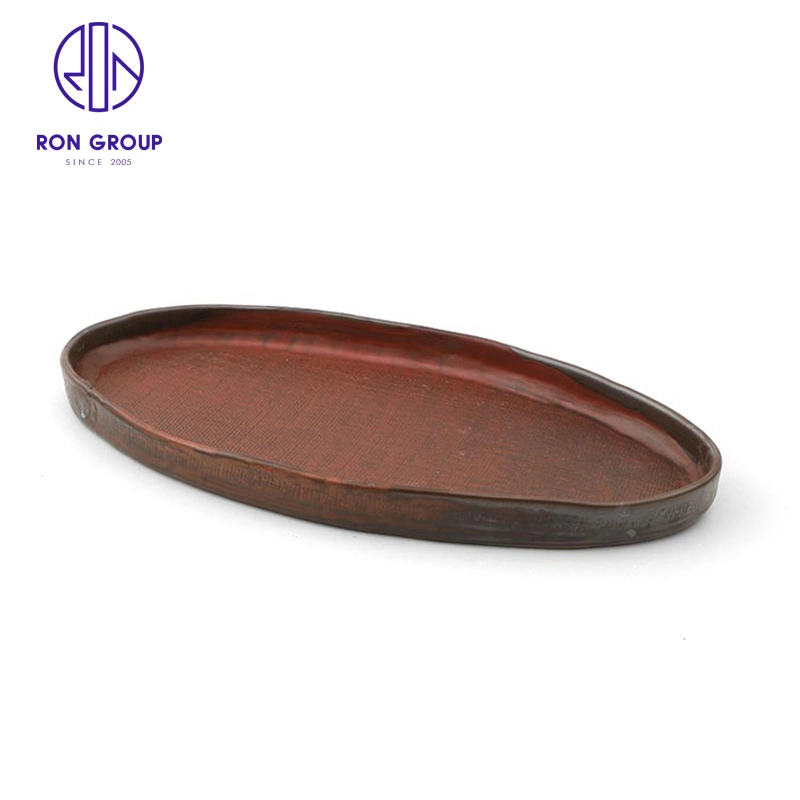 Wholesale/Supplier Price Hotel Ceramic Dinner Oval Plate 9.2''/13.3'' Terracotta Dish