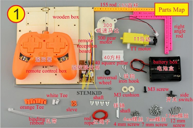 Kinder handgefertigtes Kit DIY RC Kran Modell Magic Spielzeug für Kinder