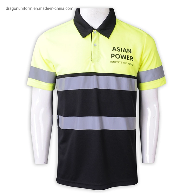 Sedex Men Design High Visibility Working Safety Short Sleeve Reflective Polo Shirt