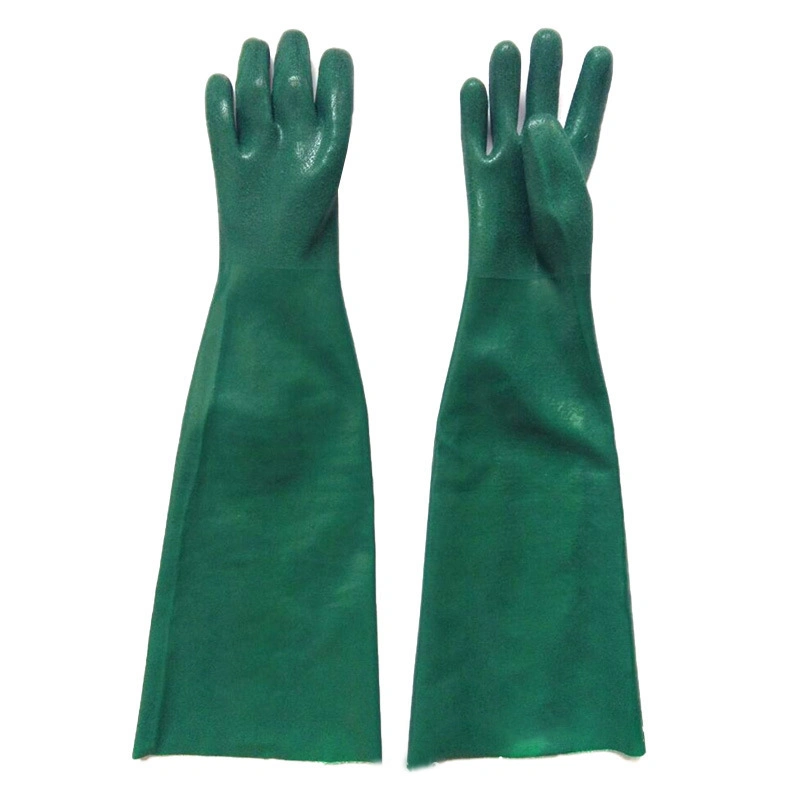 Black PVC Latex Frosted Gloves Extended 65 Cm Uniform Size Gloves Protection Supplies Oil Proof Gloves