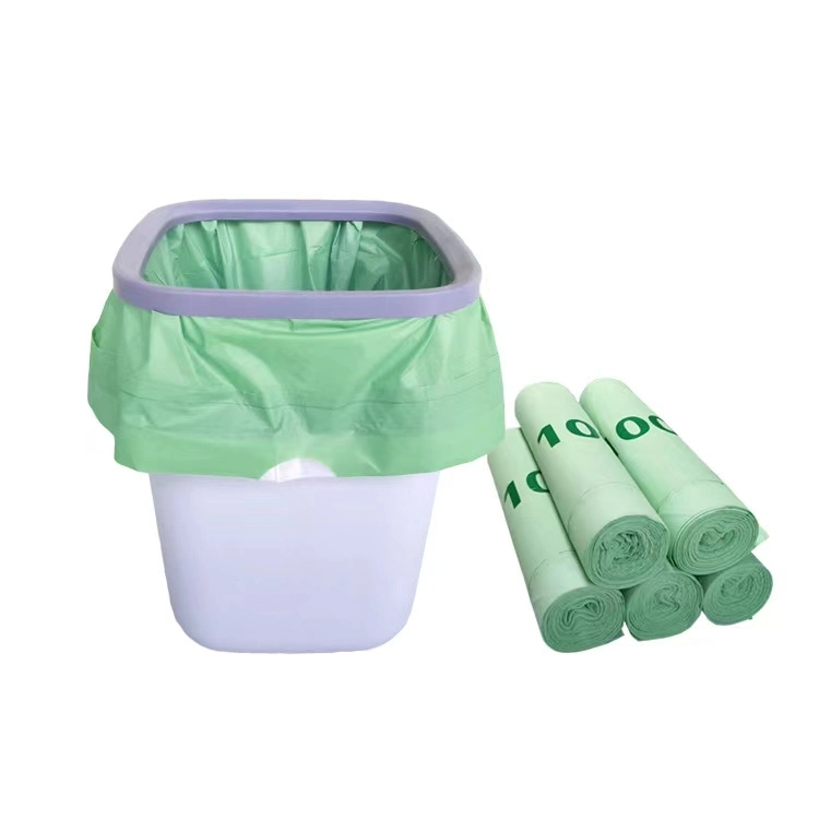 Ecológico ecológicas 100% biodegradable abono Compostable barato de almidón de maíz blanco natural orgánica impresa Calico Tote plana bolsas de basura basura comercial