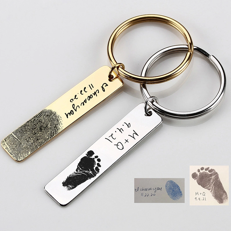 Wholesale/Supplier Custom Stainless Steel Bar Keychain Personalized Metal Clothing Labels