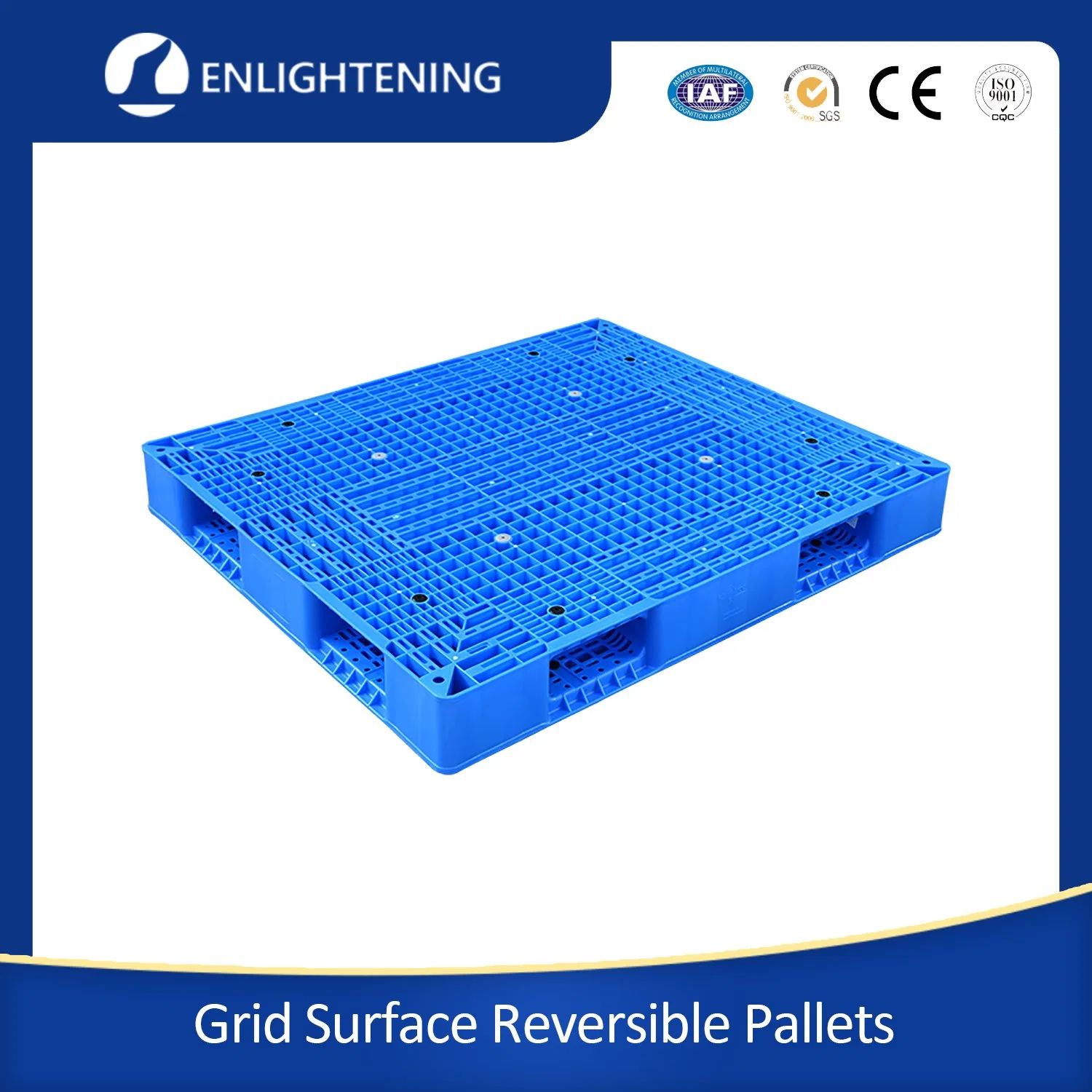 1300X1300X150mm Double-Sided Grid Surface Welded Inner Steel Open Deck Injection Plastic Pallet