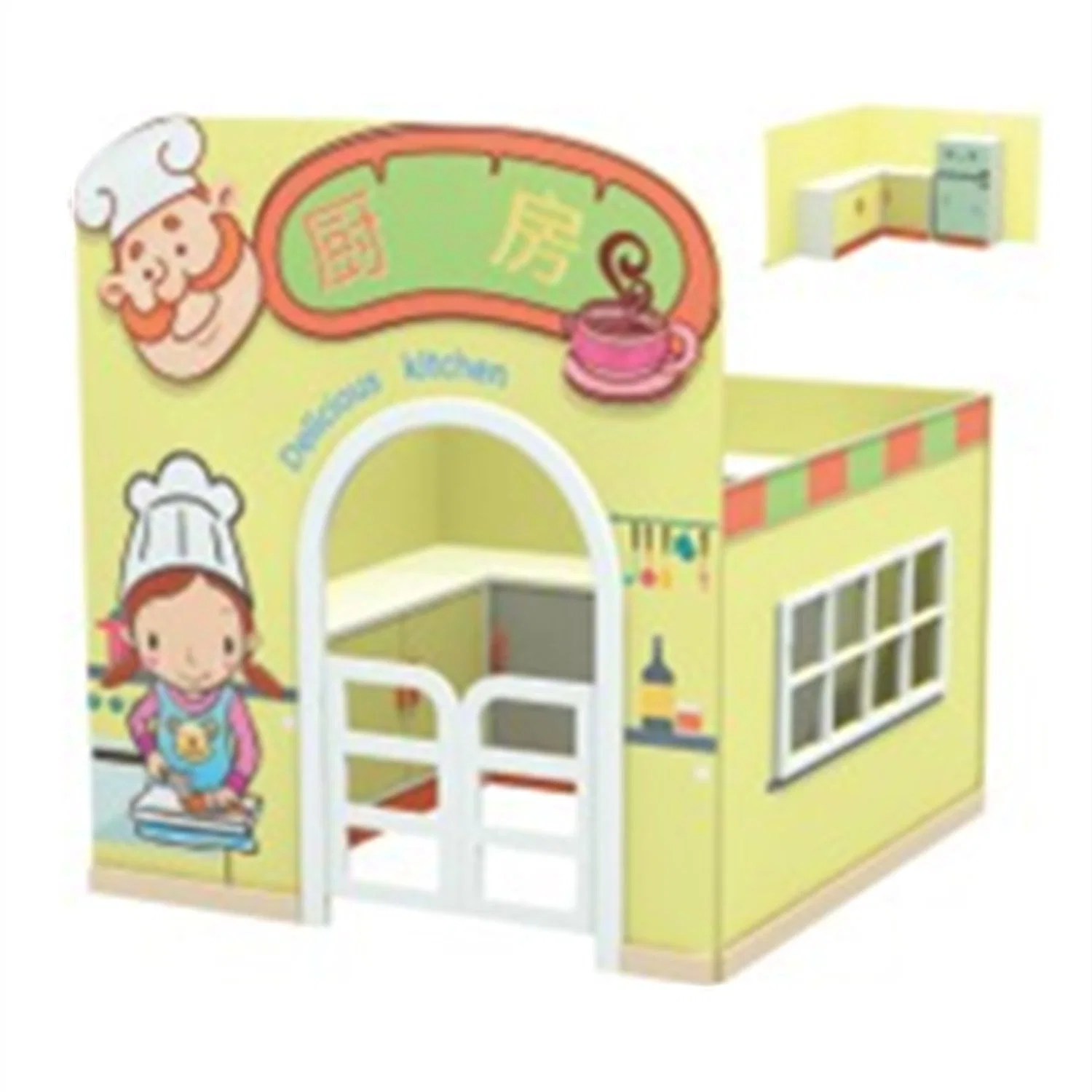 New Children&prime; S Play House Role Playing Wooden Educational Toy Fire Station