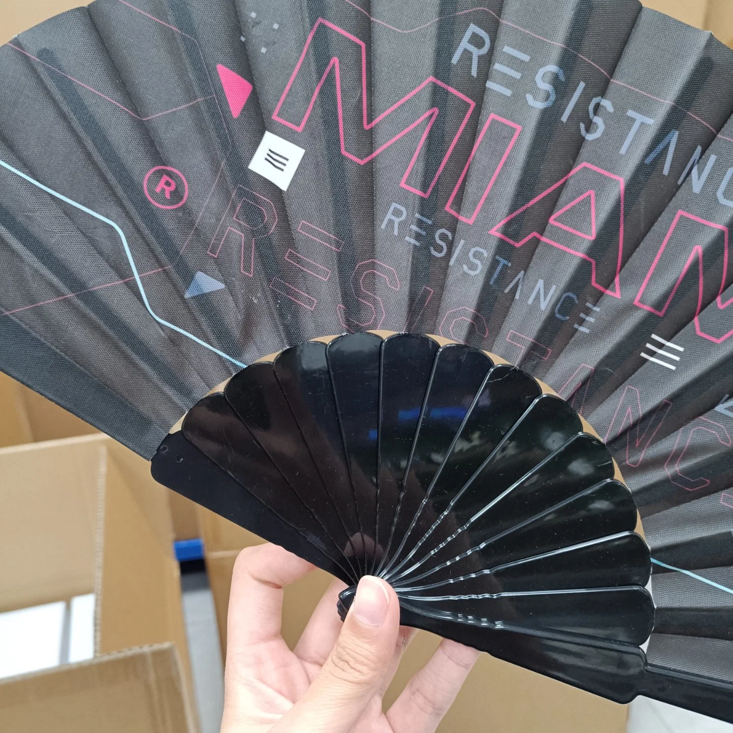 Custom Printed Fabric Plastic Folding Hand Fan Festivals Personalized Foldable Hand Held Fan for Souvenir