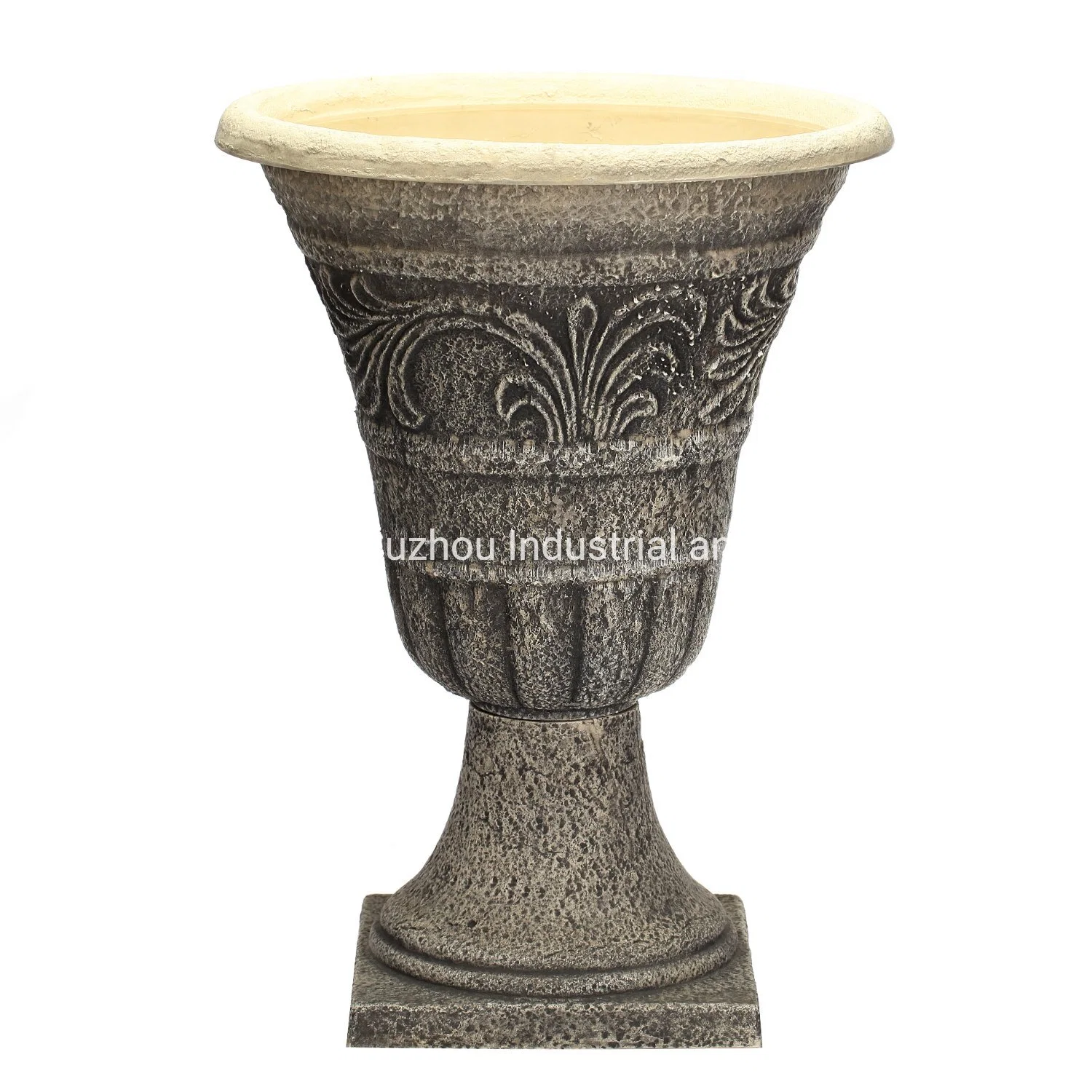 Factory Directly Sale High quality/High cost performance Durable WPC Flower Pots 20" Tumble Scroll Round Urn Plastic Flower Pot Plant Pot Garden Planter a