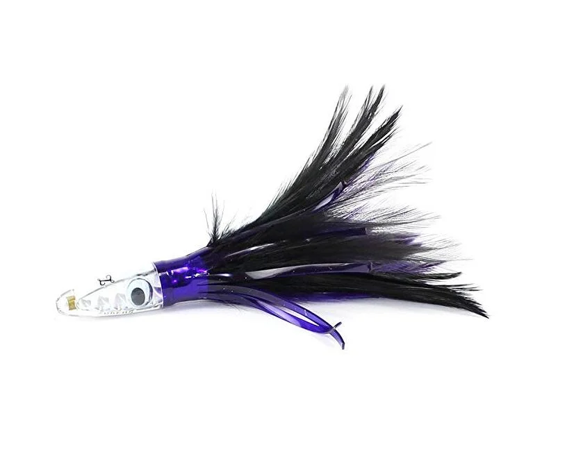 6"Tuna Feather Offshore de leurre de grande chasse bleu de jeu