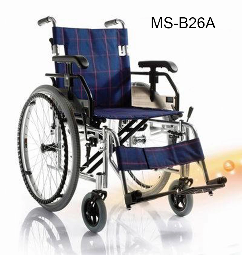 (MS-120A) Aluminum Lightweight Manual Transport Power Folding Wheel Chair