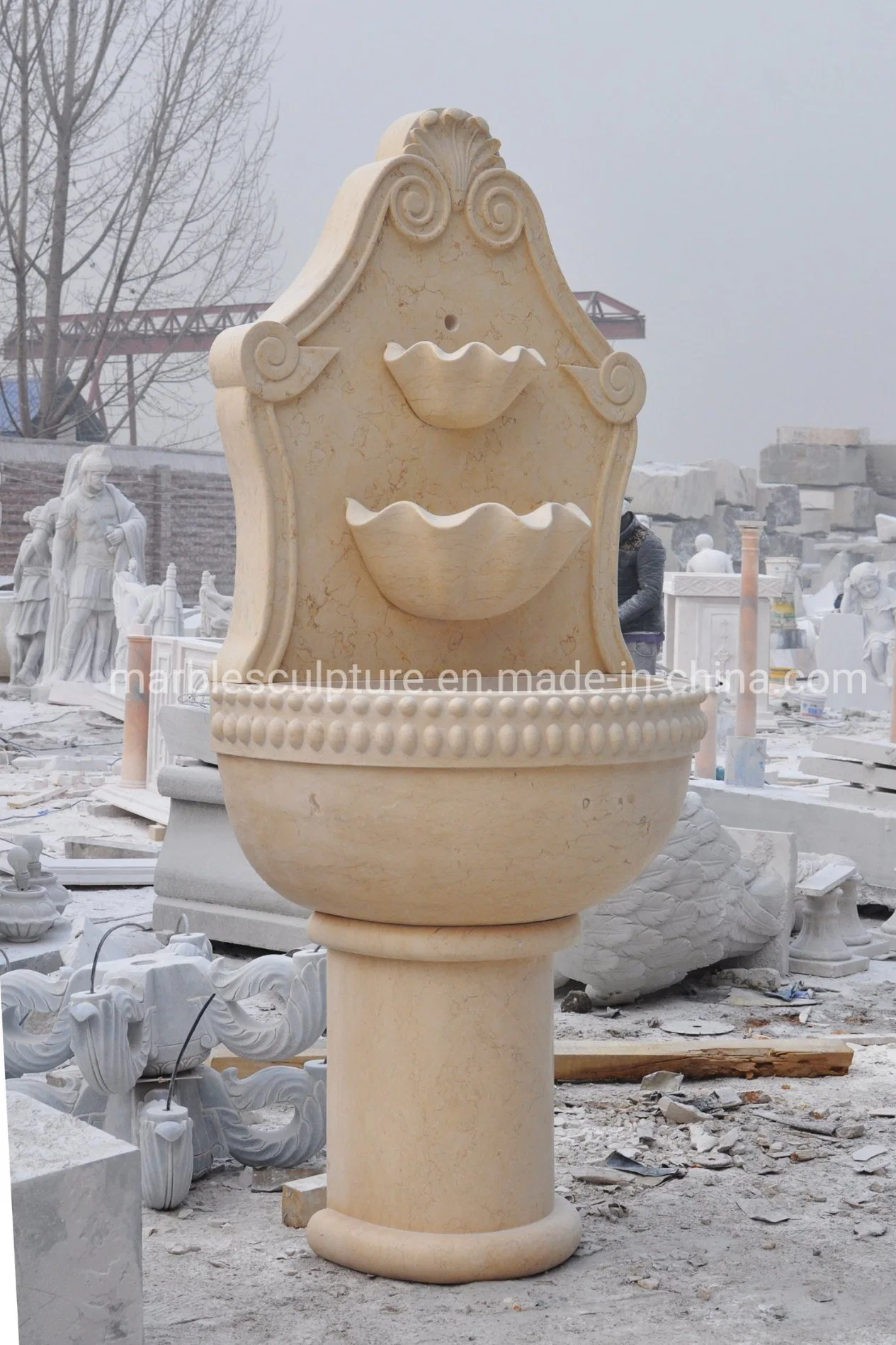 Hand Carved Lion Head Wall Fountain (SY-WF004)