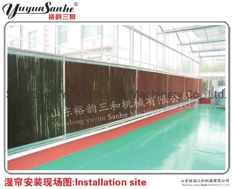 Cellulose Honeycomb Cooling Pad Cell Pad Celdek Pad Cooling Pad Wall Wet Curtain Air Ventilation Water Cooling System Equipped with Galvanized Frame Greenhouse