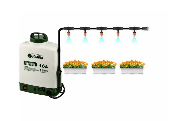 16L Digital Timer Socket Garden Irrigation System Black 6m~18m Garden Pump Water Mist Spray System