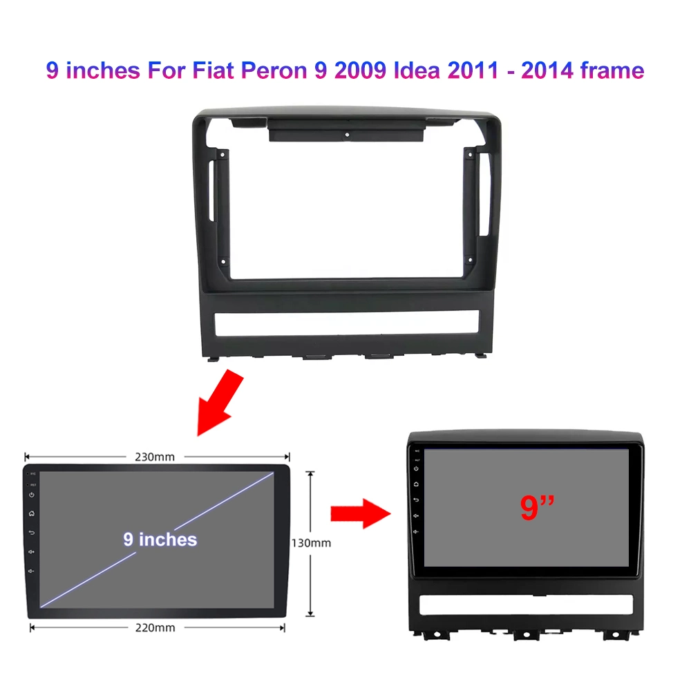 9" coche reproductor de DVD radio navegación inalámbrica estéreo Multimedia Carplay Apple Android Auto DSP AHD AM RDS 6+128 teléfono 4G para Fiat Perón el 9 de 2009 Idea 2011 - 2014