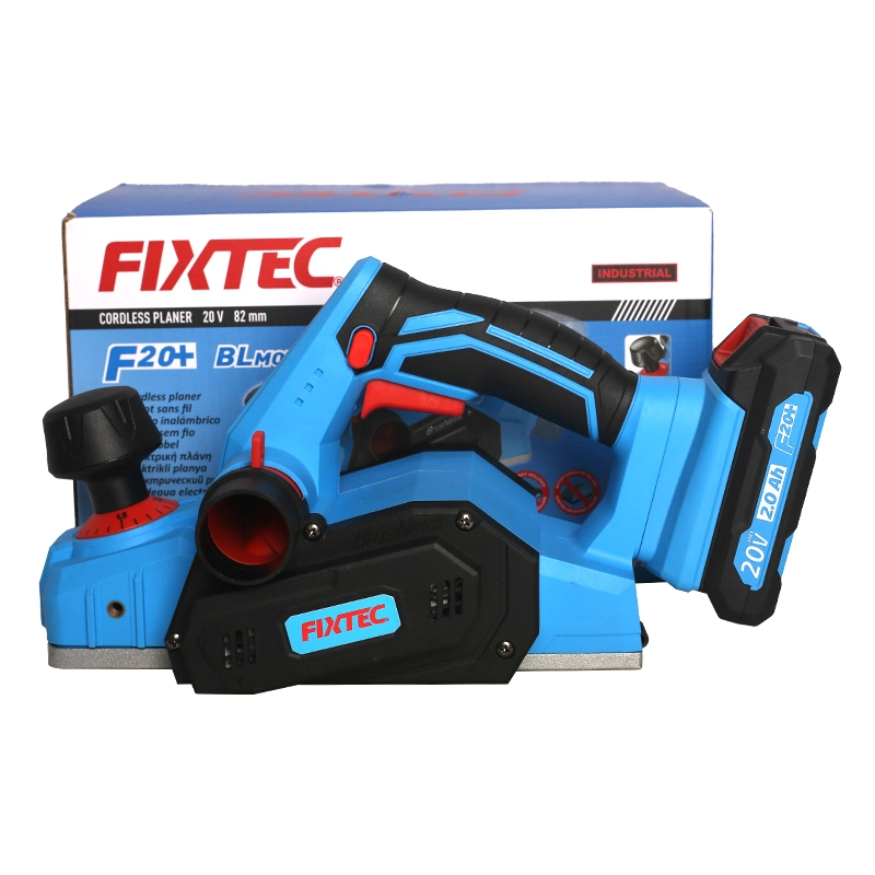 Fixtec 82mm (3-1/4") Electric 20V Planer de Madera sin escobillas 0-2mm Máquina de afilado de la hoja del aplanador