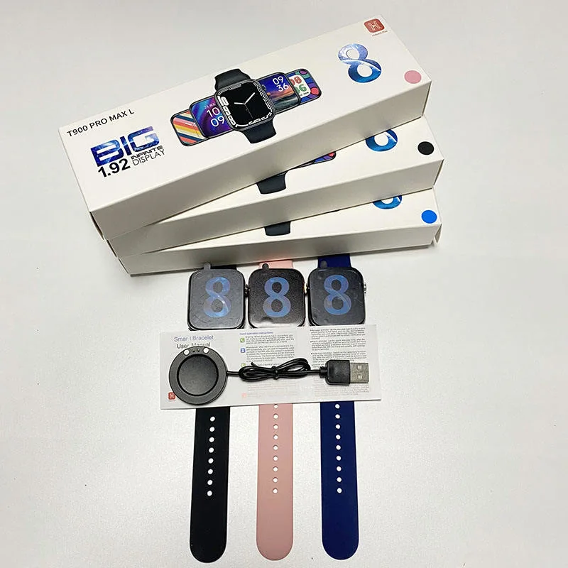 2.0 Pouces Grand Écran Bt Appel Montre Relogio Dispositif Portable Reloj Inteligente Smart Watch Série 8 T900 PRO Max L Smartwatch