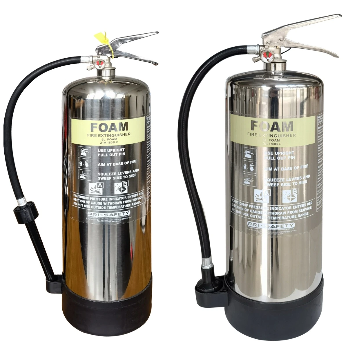 PRI-Safety Stainless 6L 9L 12L 20L Cylinder Fire Extinguisher