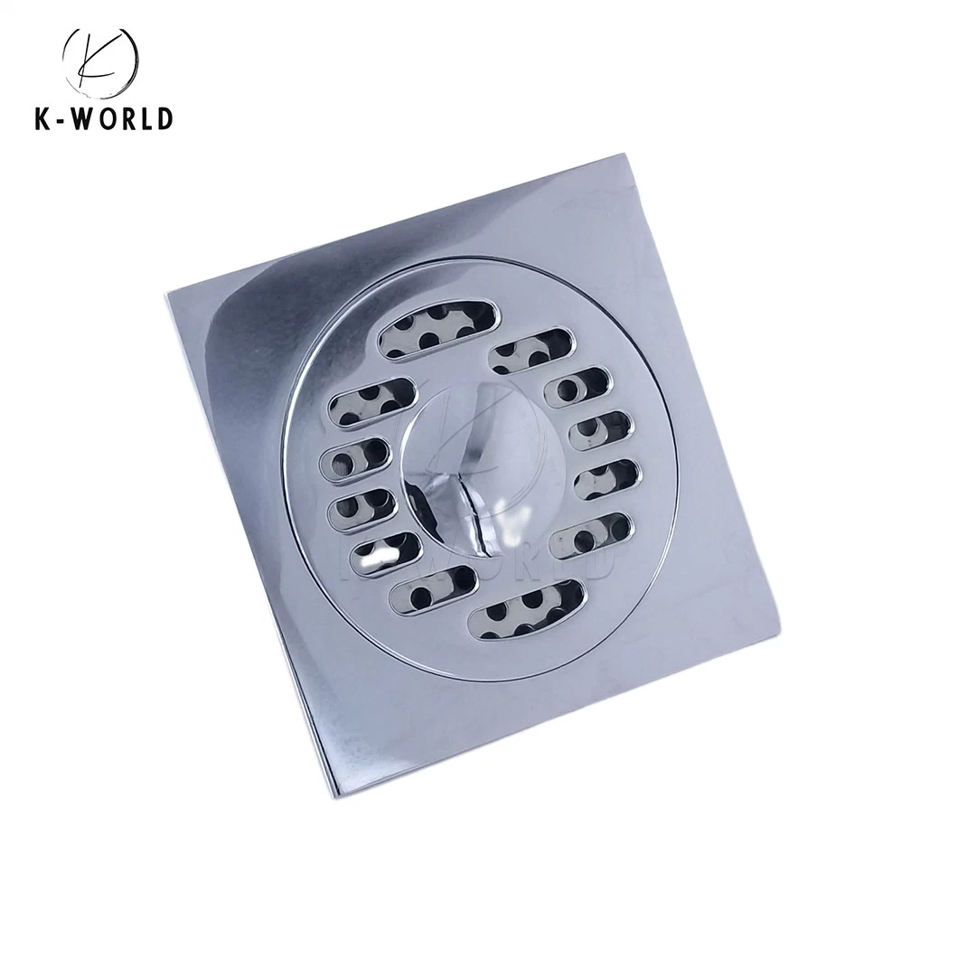 K-World Shower Pan Drain Wholesale/Supplierr ODM Custom Deodorant Silicone Core Bathroom Floor Drain China Anti-Rebate Brass Floor Drain