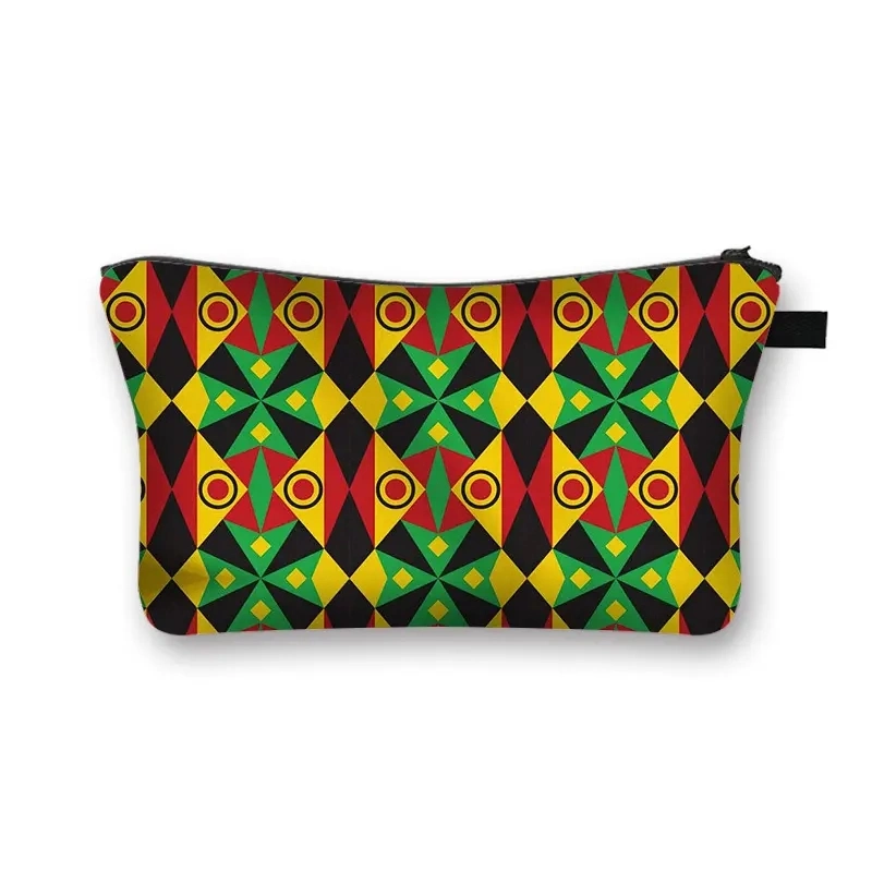 African Pattern Girl Cosmetic Bag Fashion Handbag Afro Woman Makeup Bags Cute Purse Lipstick Storage Bag