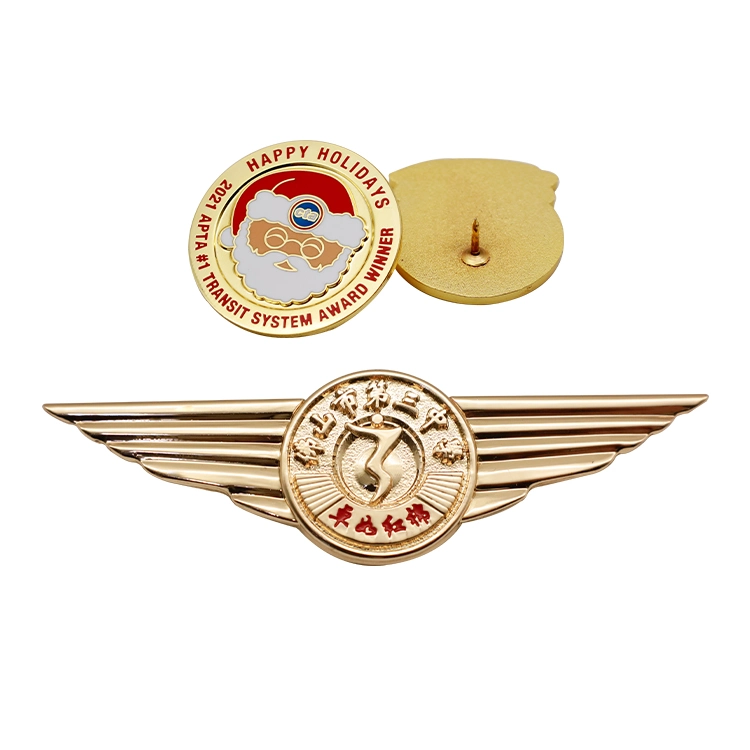 Hot Sale Custom High quality/High cost performance  Fashion Shape School Gold Badge for Promotion Gifts