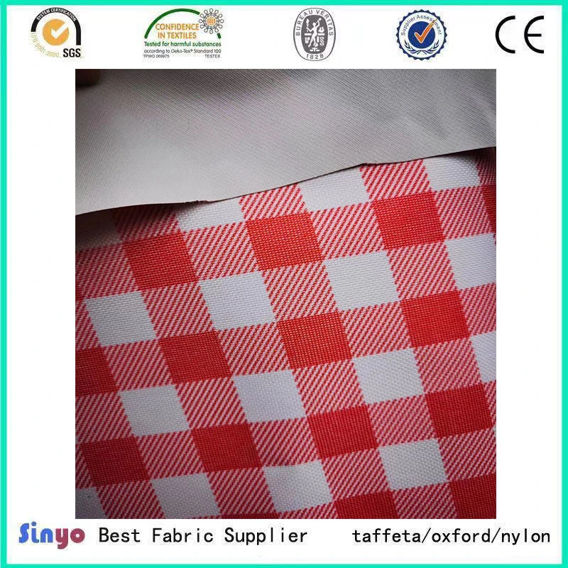 600D Beliebte Plaid Picknick-Matte Stoff Tischdecke Oxford Stoff