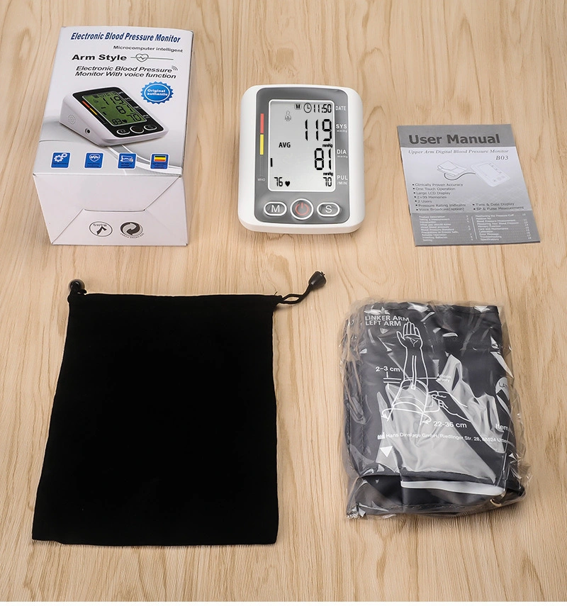 Automatisches Tragbares Blutdruckmessgerät Für Den Oberarm Mit Digitalem Sphygmomanometer
