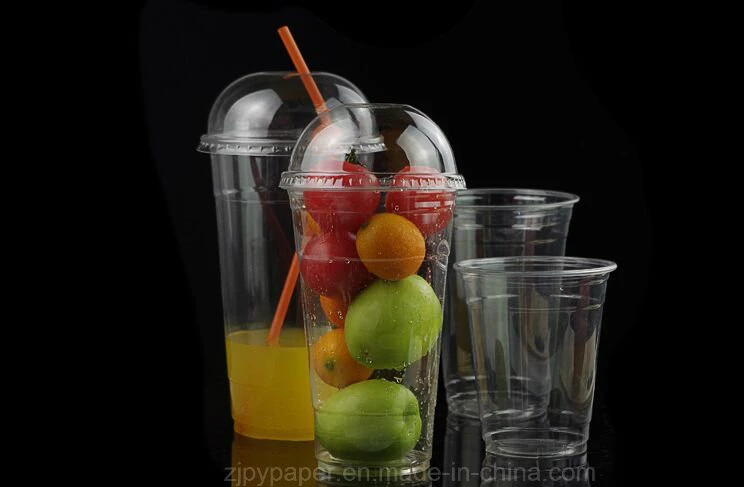 Custom Printed Clear Transparent Disposable PP Pet Plastic Cup with Lid