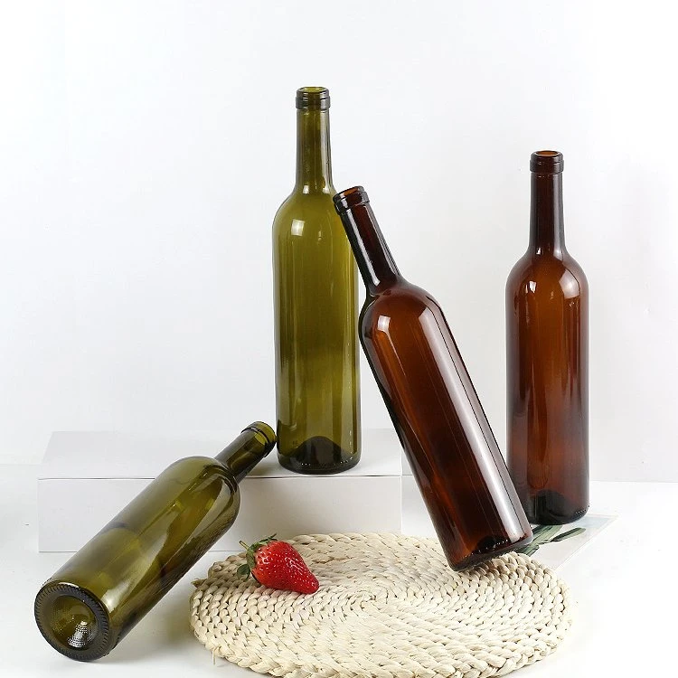 Empty Bordeaux Bottles 750ml Glass Wine Bottles with Cork Lids