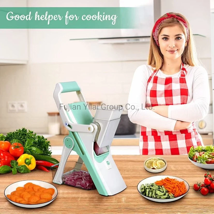 Corte seguro Mandoline Slicer Cortador de vegetales, Veggie rebanador Picador de comida ensalada de patatas cebolla zanahoria Manzana Carnes Frutas Hortalizas