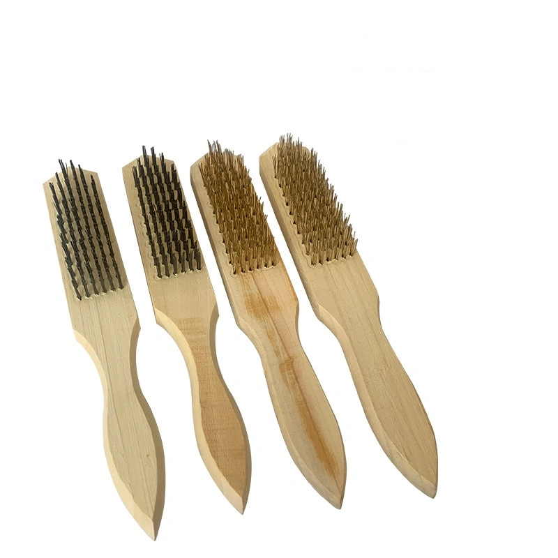 Heavy Duty Industrial Brass Carbon Wood Handle Wire Scratch Brushes