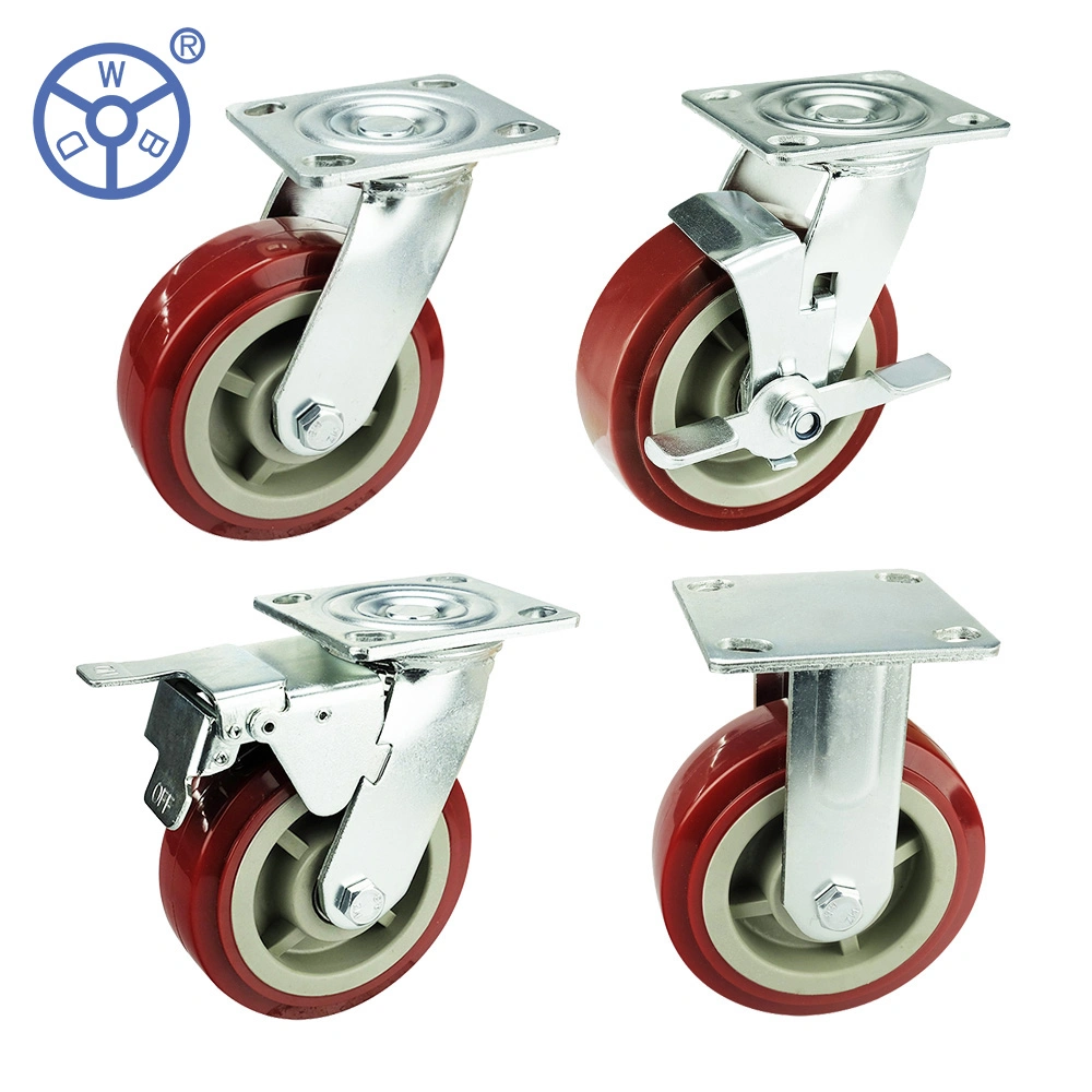 Hot Sale 4 Inch PVC Heavy Duty Industrial Plastic Core Swivel Plate Caster