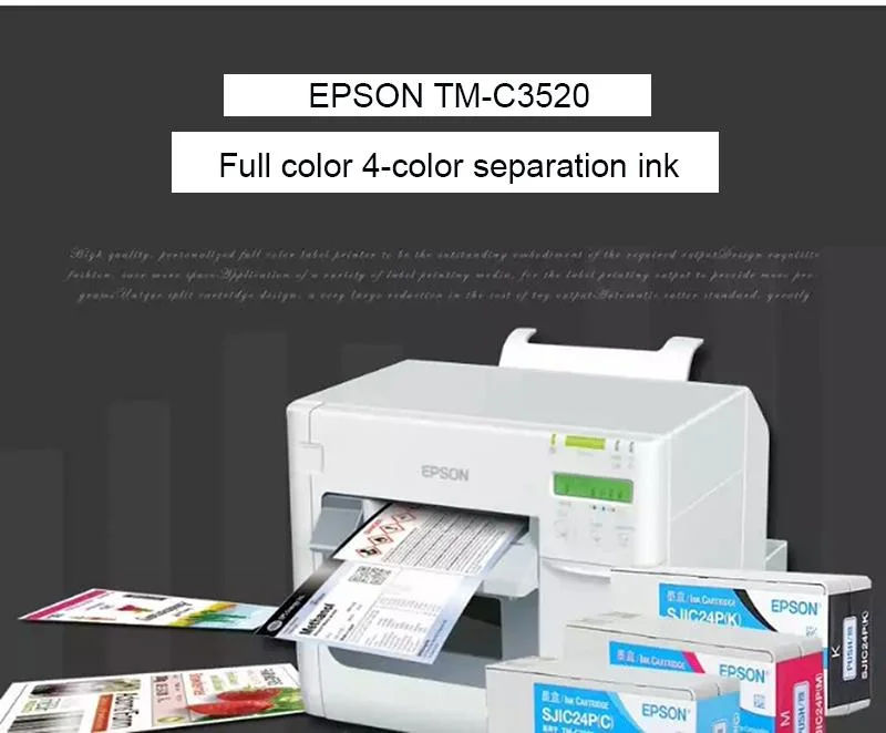 Brand New Ep Son TM-C3520 TM-C3500 Ink Cartridge Sjic24p Sjic22p All Color Cmyk Separate Type All Color Pigment Ink for Epson TM C3520 Colorworks C3500 Series