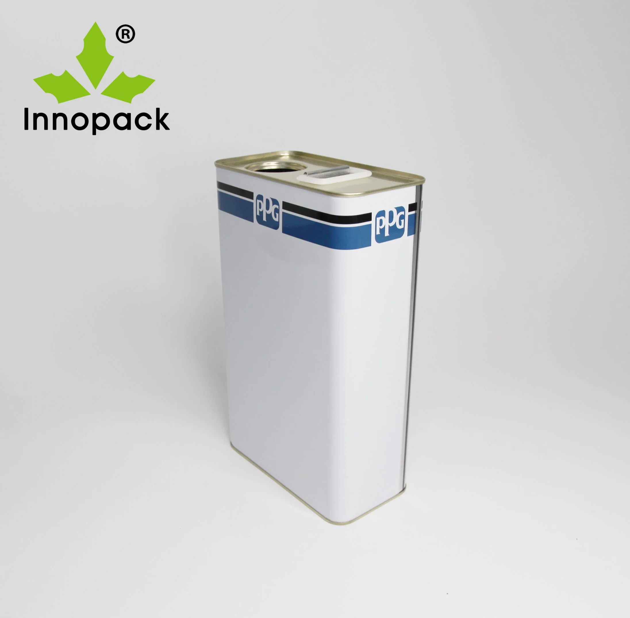 Rectangular Color Coated Oil Tin Can 3L Oblong Metal Can with Lid Used for Chemical Oil Thinner