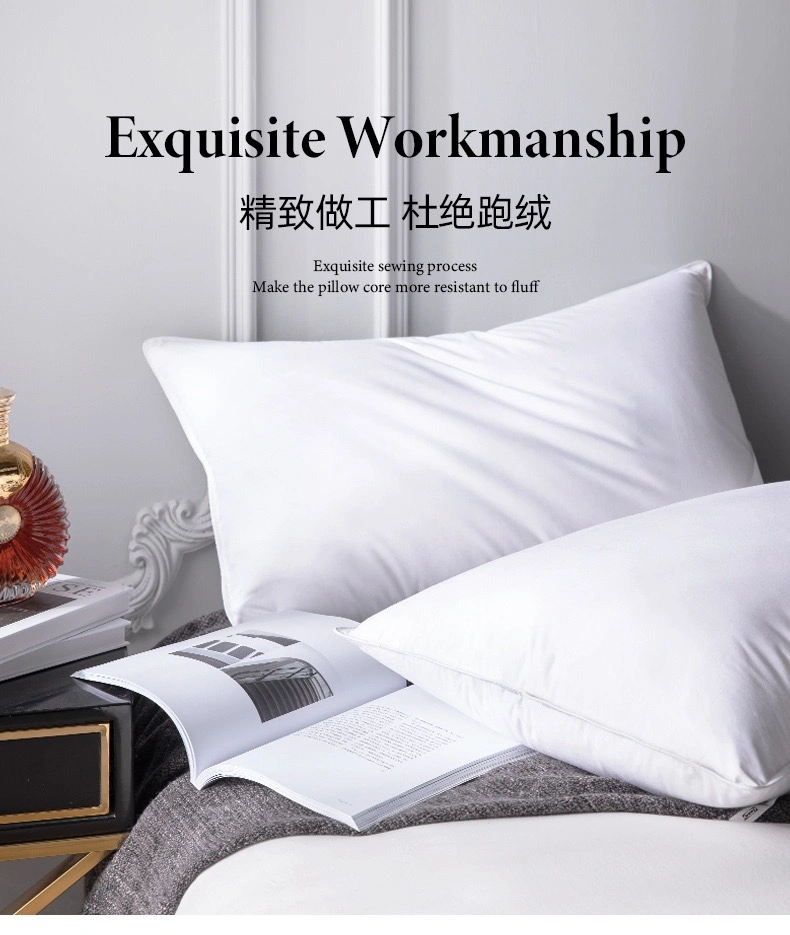 Luxury Hotel Home Comfortable Fluffy Polyester Fiber Silk Down Alternative Sofa Throw Sleep Memory Foam Bed Pillow