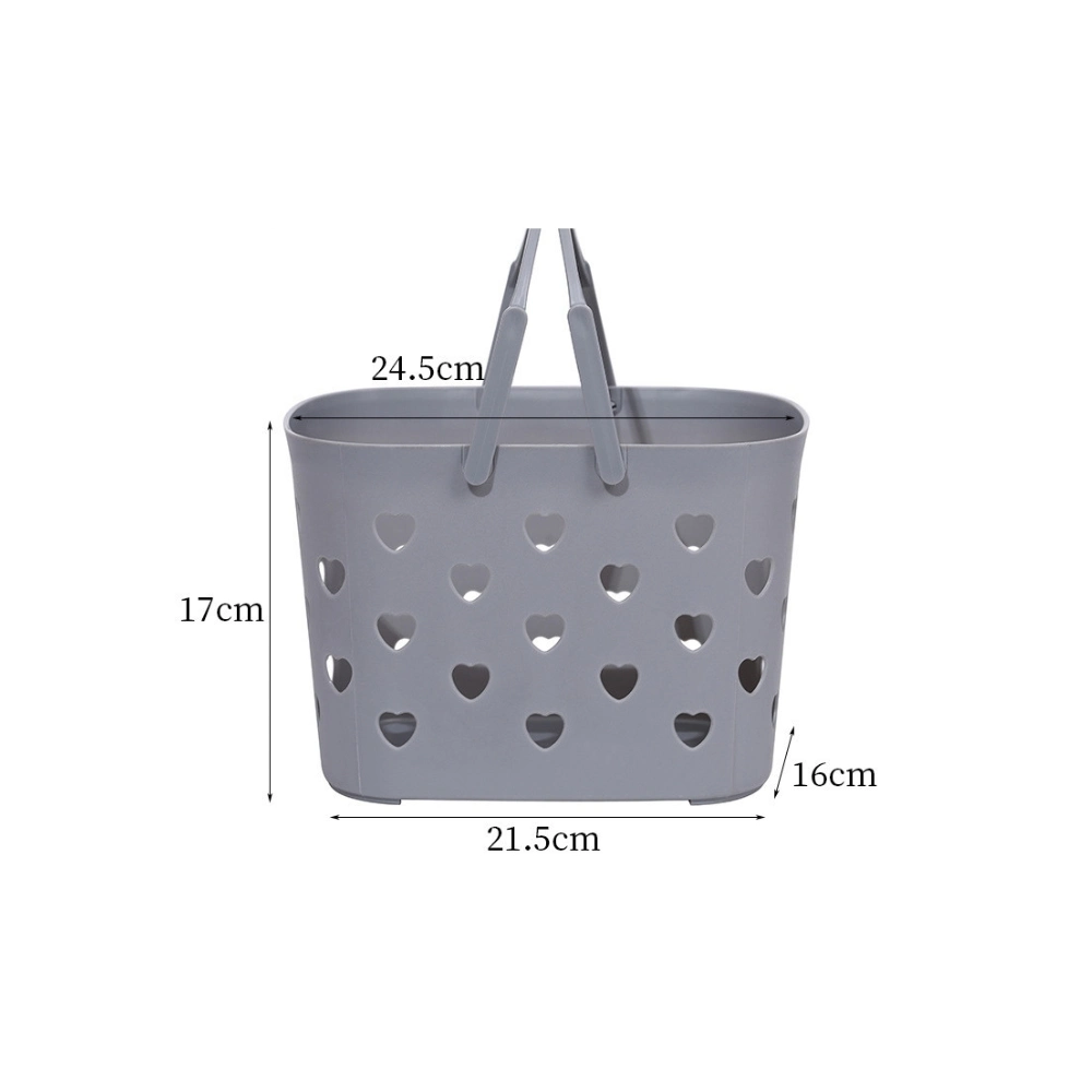 Fruit Basket Tray with Handle Plastic Bathing Heart Pattern Ci24313